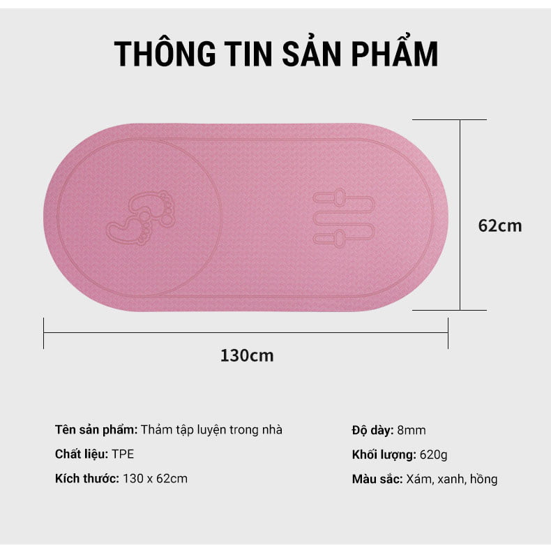 tham nhay day trong nha tpe 8mm008 Thảm TPE tập luyện trong nhà (8mm) - YCB.vn