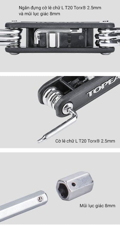 Bộ dụng cụ cầm tay mini tool Topeak X-TOOL+ (11 chức năng) - Bạc 1 Bộ dụng cụ cầm tay mini tool Topeak X-TOOL+ (11 chức năng) - Bạc - YCB.vn