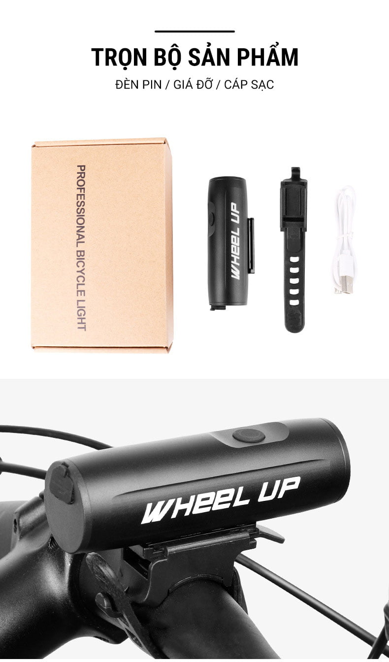 Đèn LED trước gắn ghi đông Wheel Up 390LM 8 DEN PHA XE DAP WHEEL UP 16 Đèn LED trước gắn ghi đông Wheel Up 390LM - YCB.vn