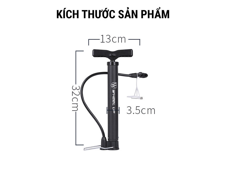 Ống bơm xe đạp Wheel Up Mini Tower 8 bom xe dap wheelup classic pp 02 012 Ống bơm xe đạp Wheel Up Mini Tower - YCB.vn