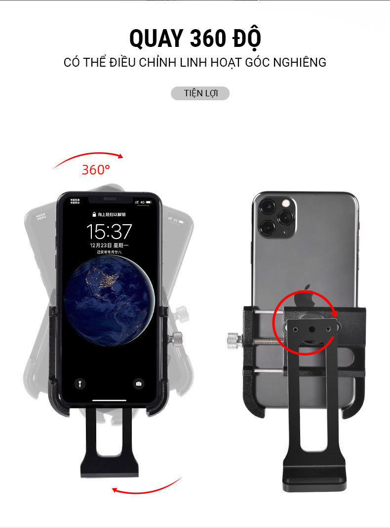 gia kep dien thoai 4 canh 12 Giá đỡ / bát gắn điện thoại lên xe đạp Wheel Up Phone Front Mount - YCB.vn