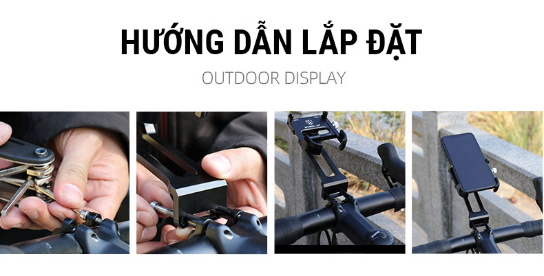 gia kep dien thoai 4 canh 22 Giá đỡ / bát gắn điện thoại lên xe đạp Wheel Up Phone Front Mount - YCB.vn