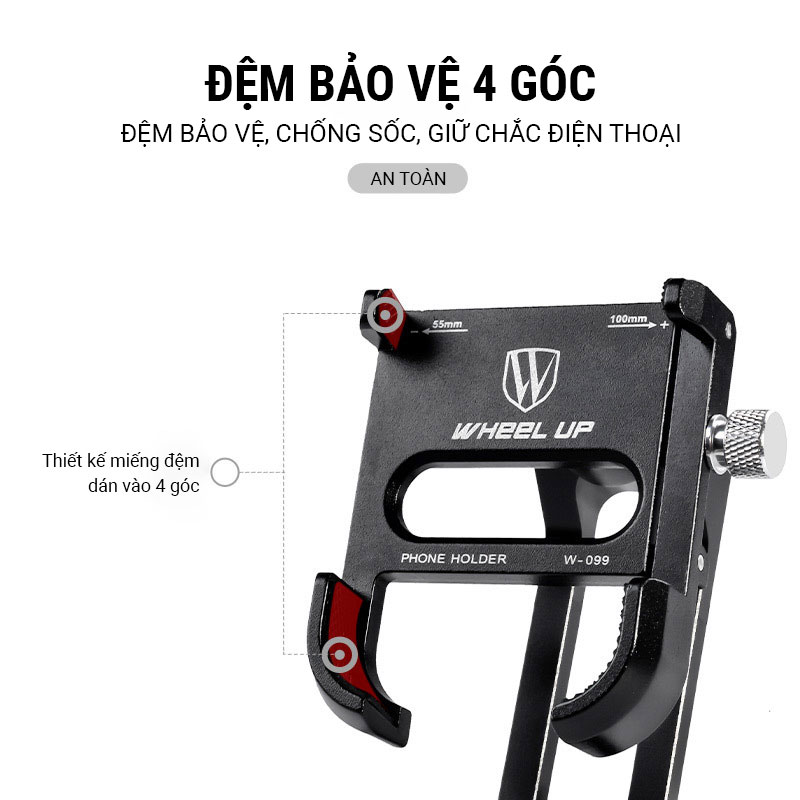 gia kep dien thoai 4 canh 4 Giá đỡ / bát gắn điện thoại lên xe đạp Wheel Up Phone Front Mount - YCB.vn