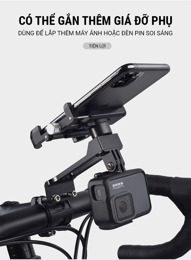 gia kep dien thoai 4 canh 8 Giá đỡ / bát gắn điện thoại lên xe đạp Wheel Up Phone Front Mount - YCB.vn