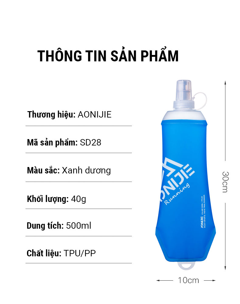 Bình nước dẻo Aonijie Soft Flask SD28 (500ml) 7 binh nuoc deo aonijie sd28 500ml 13 Bình nước dẻo Aonijie Soft Flask SD28 (500ml) - YCB.vn