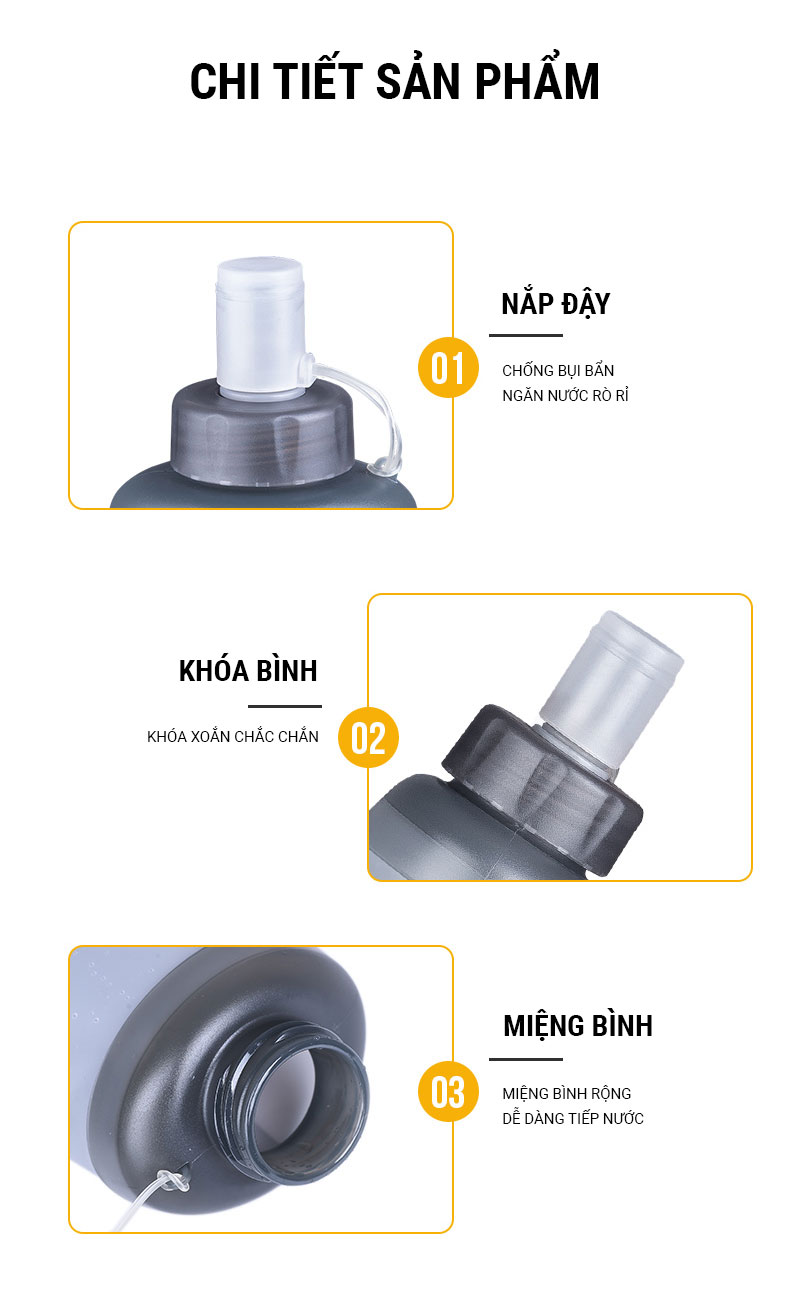 binh nuoc deo aonijie soft flask 500ml sd26 12 Bình nước dẻo Aonijie Soft Flask SD26 (500ml) - YCB.vn