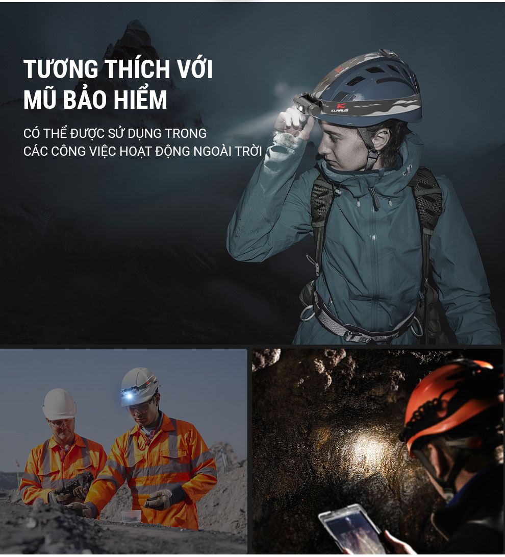 den pin doi dau klarus hl1 7 Đèn pin đội đầu KLARUS HL1 (Pin sạc 2600 mAh) - YCB.vn