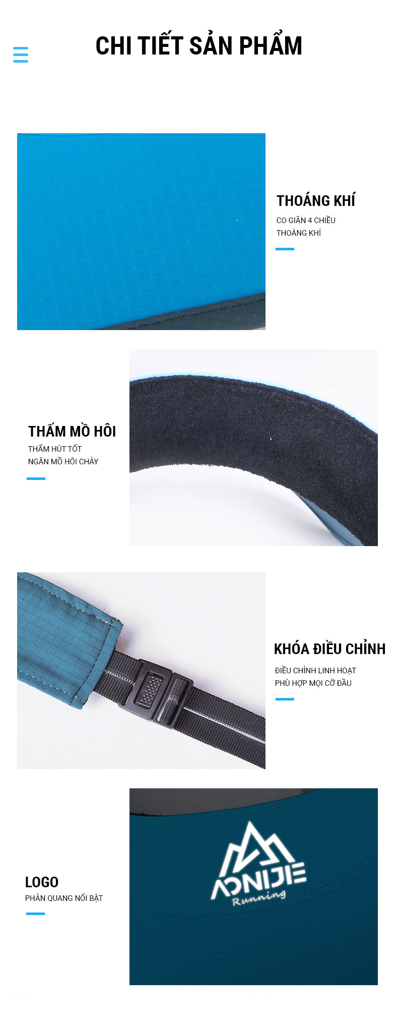 Nón thể thao visor che nắng Aonijie E4080S 7 non the thao visor aonijie e4080s 15 Nón thể thao visor che nắng Aonijie E4080S - YCB.vn