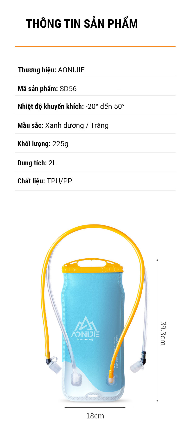 Túi nước thể thao 2 ngăn Aonijie Hydration Bladder 2L (SD56) 9 tui nuoc 2 ngan aonijie sd56 2L 17 Túi nước thể thao 2 ngăn Aonijie Hydration Bladder 2L (SD56) - YCB.vn