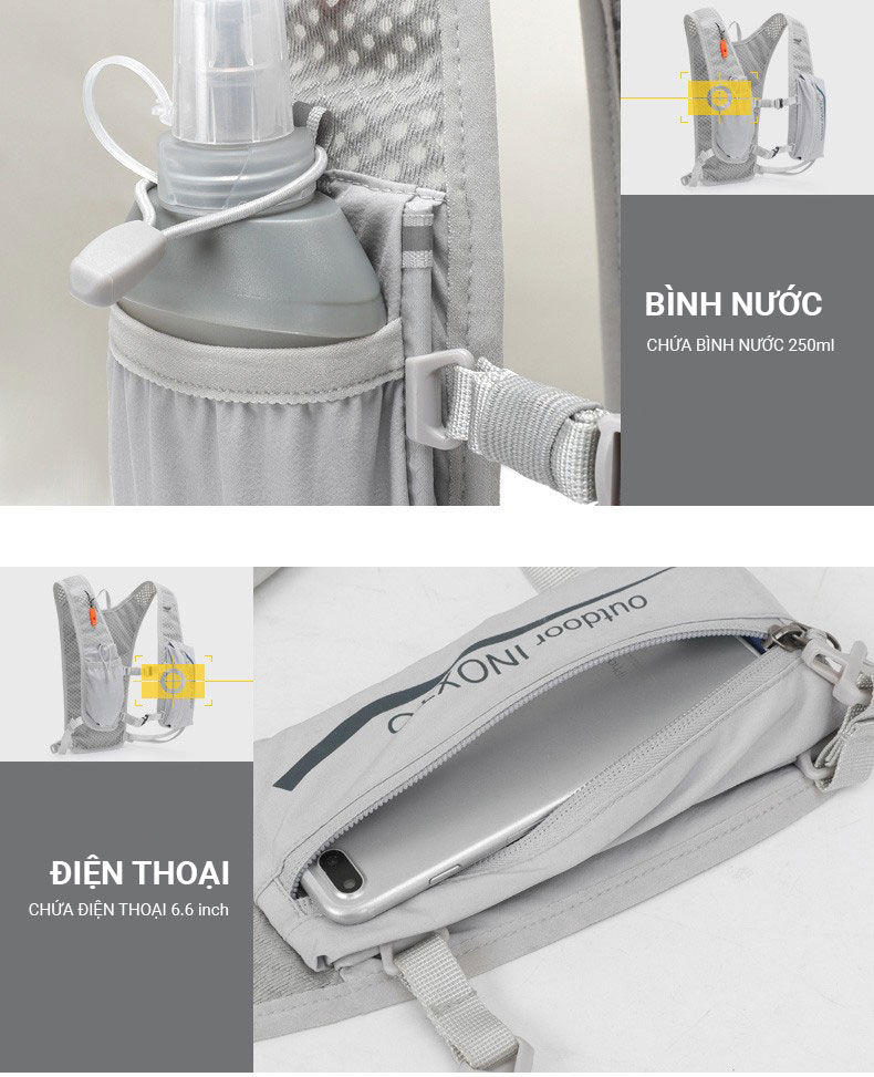Vest chạy trail IXOTNO Eagle 591 5L 4 vest chay trail inoxto eagle 951 031 Vest chạy trail IXOTNO Eagle 591 5L - YCB.vn