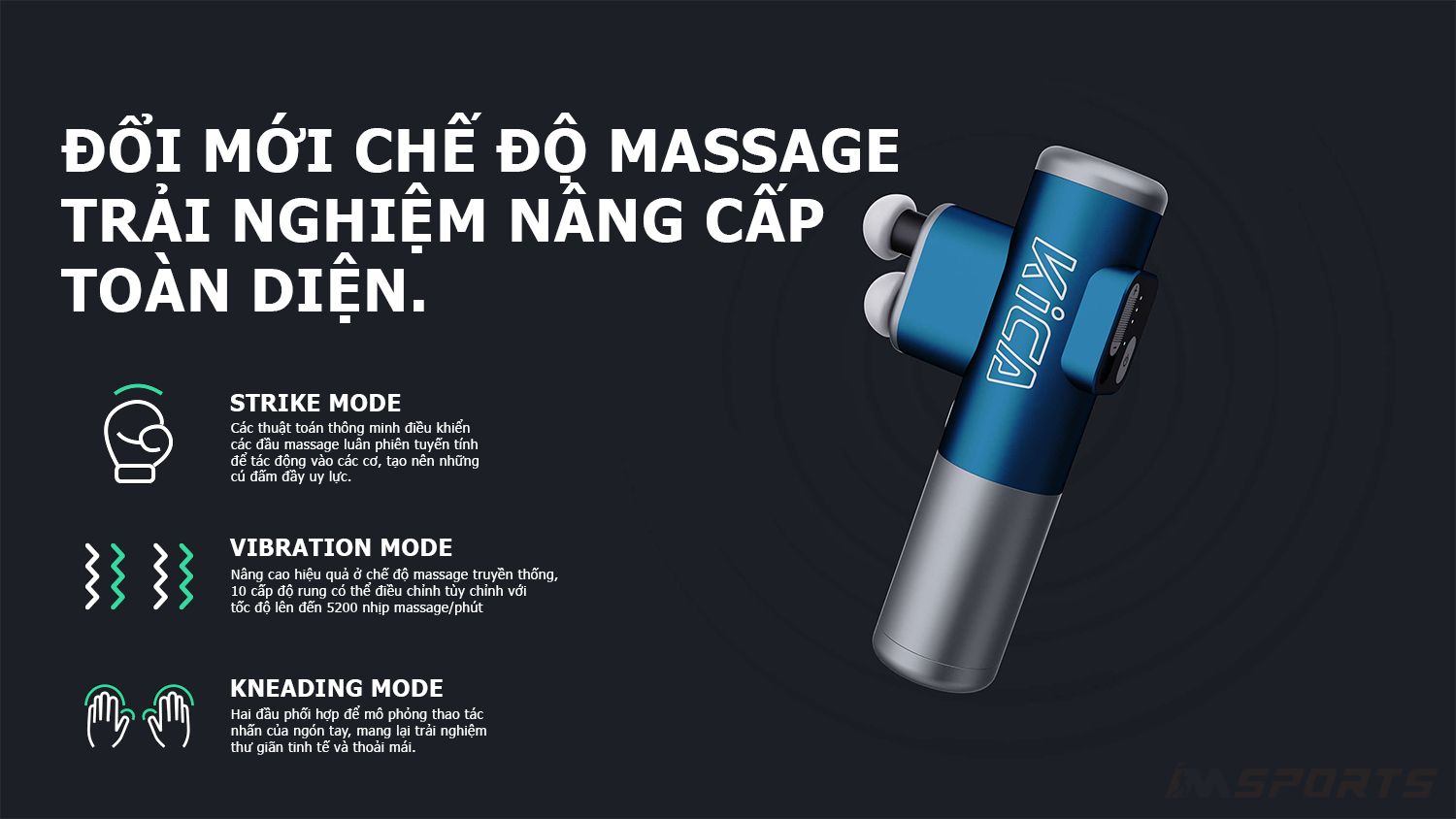 Máy massage cơ đa năng KiCA 3 - Blue 4 may massage kica 3.17 Máy massage cơ đa năng KiCA 3 - Blue - YCB.vn