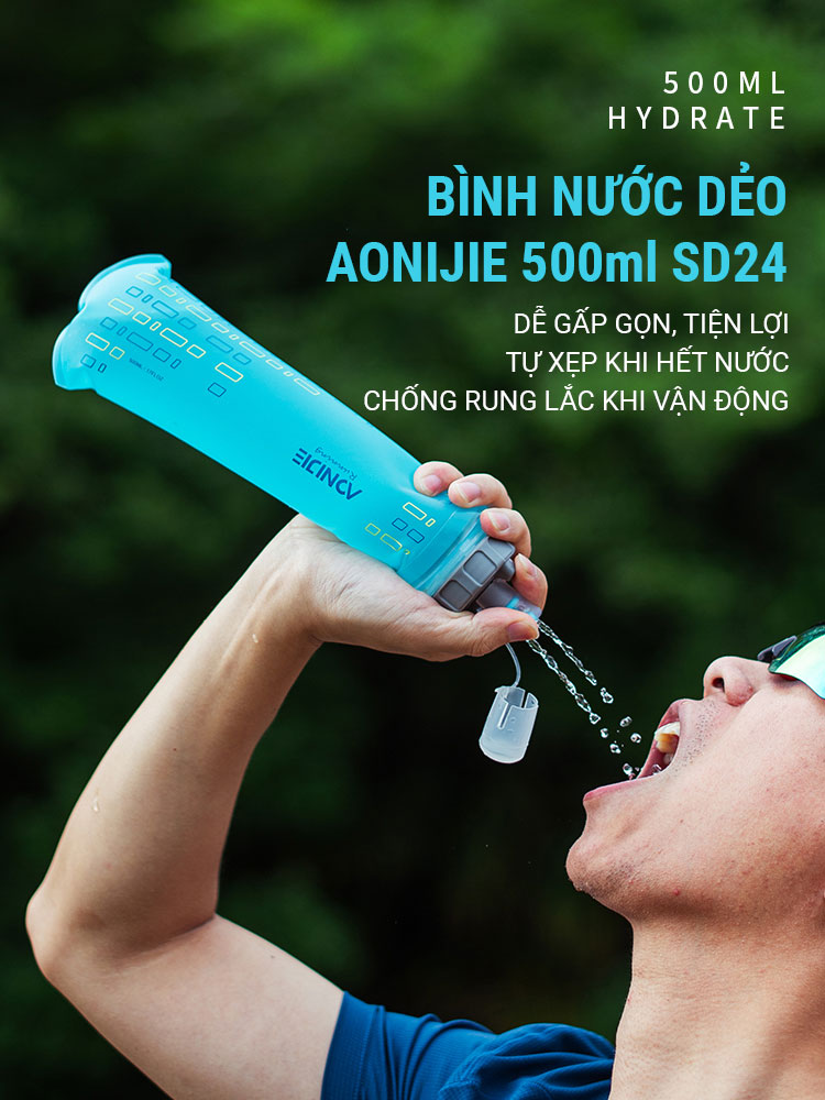 Bình nước dẻo TPU gấp gọn Aonijie SD24 tích hợp van xoay chống rỉ (500ml) 1 binh nuoc deo tpu gap gon aonijie sd24 van xoay 1 Bình nước dẻo TPU gấp gọn Aonijie SD24 tích hợp van xoay chống rỉ (500ml) - YCB.vn