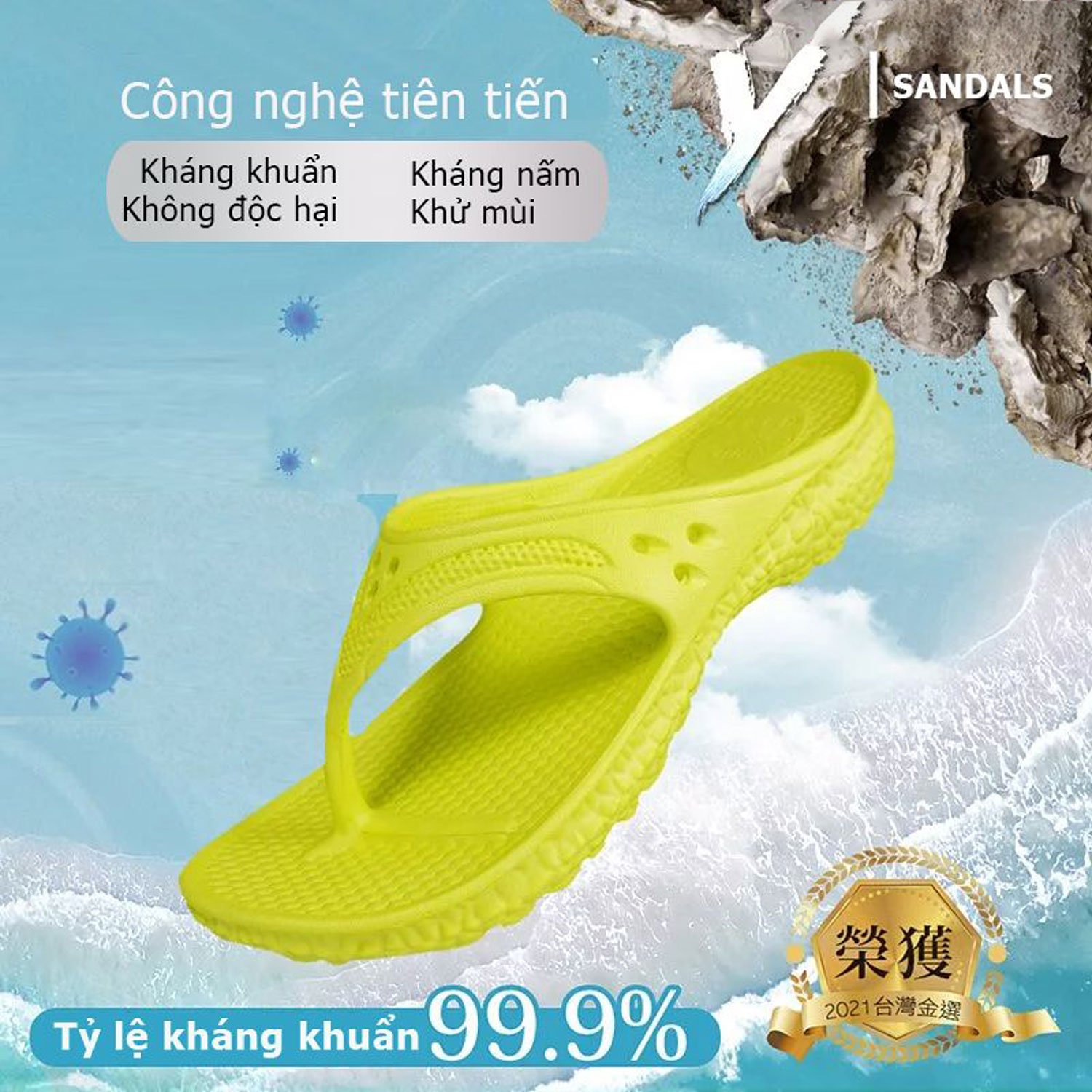 dep chay bo ysandal running hauboost 4 Dép chạy bộ Unisex Y-Sandal Running Hauboost - YCB.vn