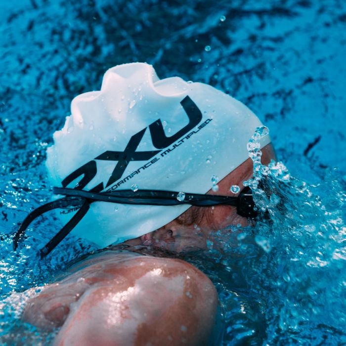 Nón bơi 2XU Silicone Swim Cap - Trắng 1 non boi 2xu swim hat 7 Nón bơi 2XU Silicone Swim Cap - Trắng - YCB.vn