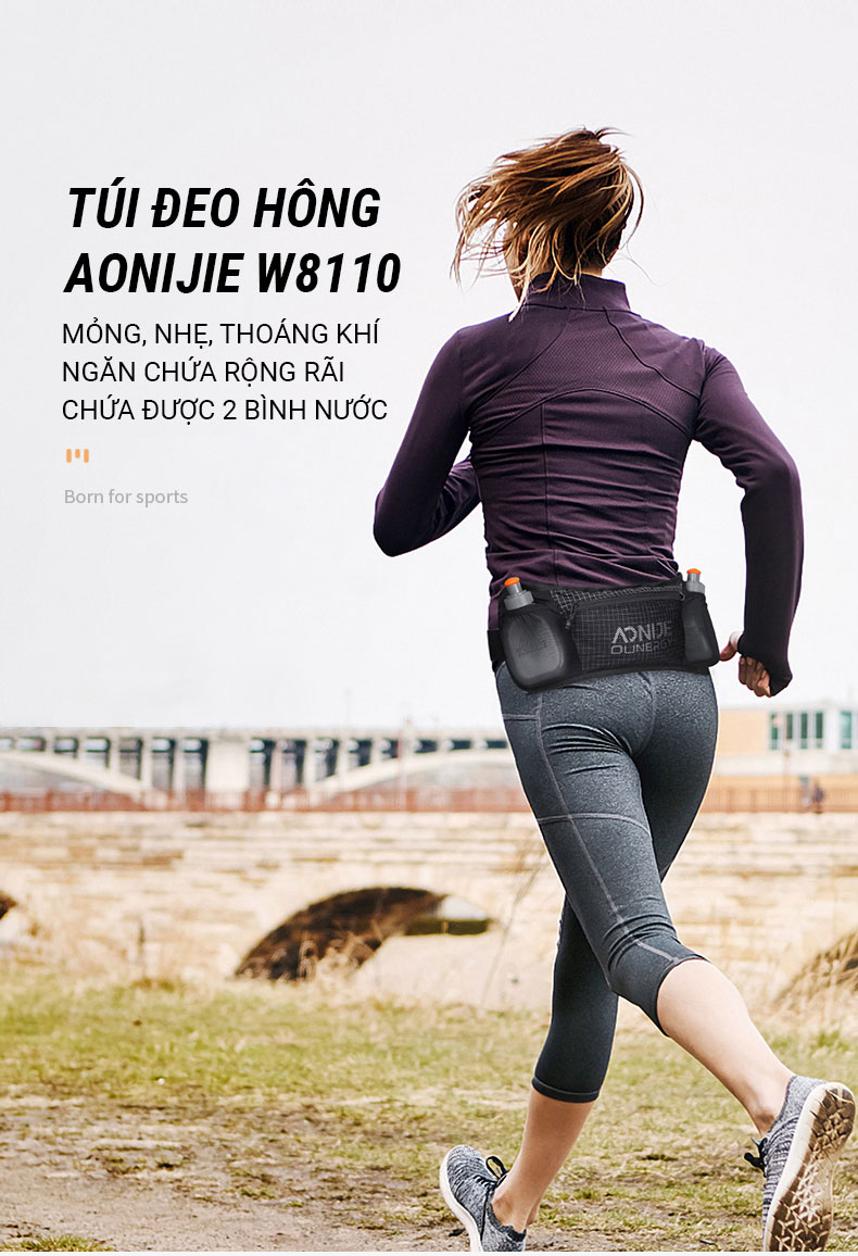tui deo hong aonijie w8110 Đai đeo hông đựng nước Aonijie Hydration Belt W8110 - YCB.vn