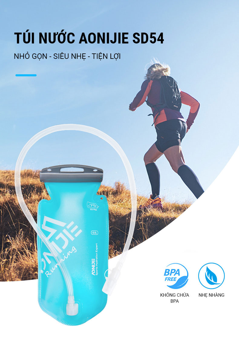 tui nuoc aonijie sd54 1 Túi Nước Thể Thao Aonijie SD54 - 750ml - YCB.vn