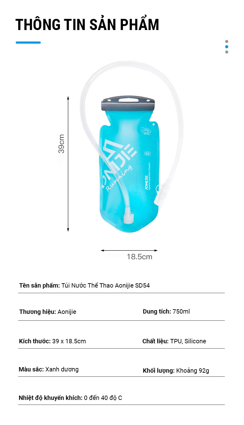 tui nuoc aonijie sd54 6 Túi Nước Thể Thao Aonijie SD54 - 750ml - YCB.vn