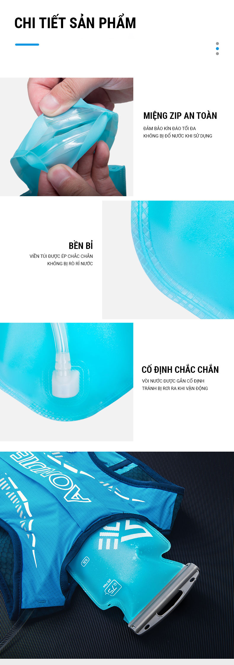tui nuoc aonijie sd54 9 Túi Nước Thể Thao Aonijie SD54 - 750ml - YCB.vn