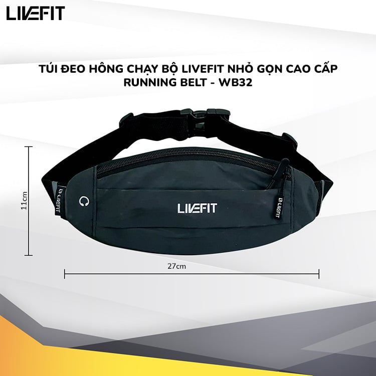tui deo hong running belt WB32 10 Túi đeo hông chạy bộ LiveFit cao cấp - Running Belt - WB32 - YCB.vn