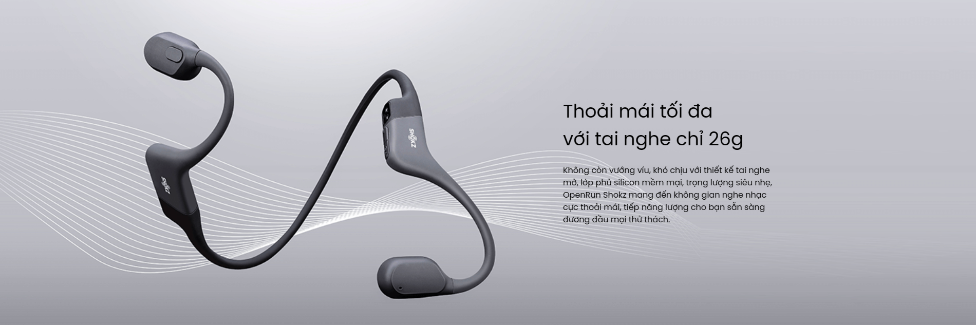 Tai nghe Open-Ear Shokz OpenRun 9 tai nghe the thao shokz open run 3 Tai nghe Open-Ear Shokz OpenRun - YCB.vn