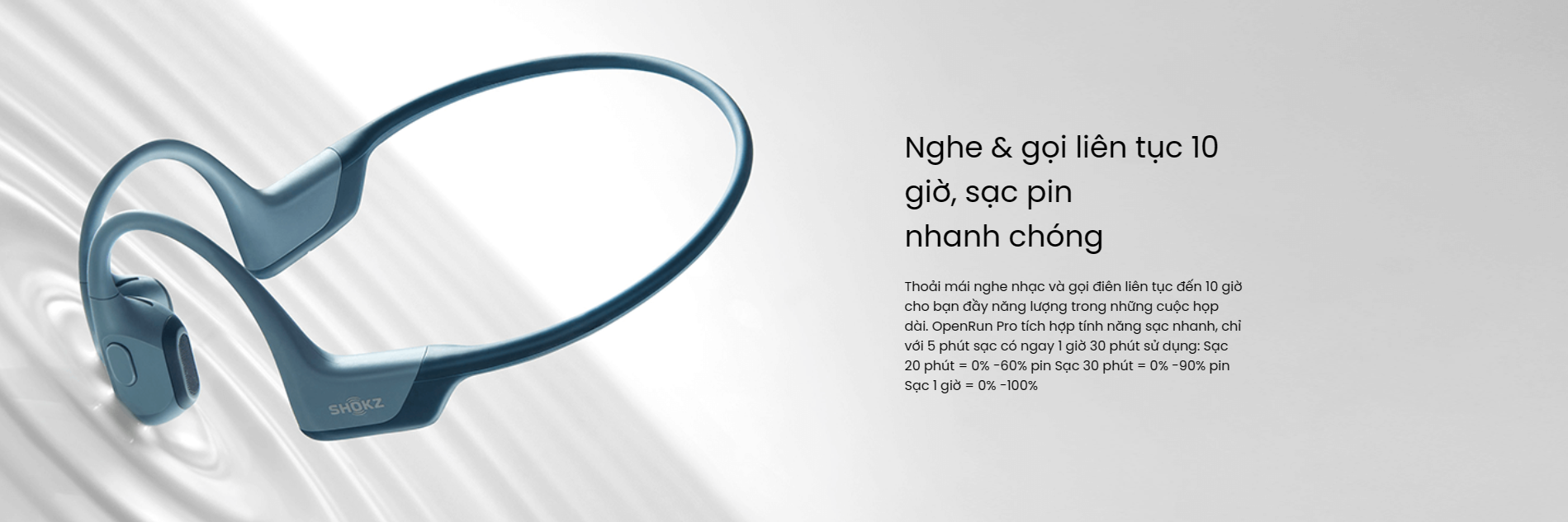 Tai nghe Open-Ear Shokz OpenRun Pro 6 tai nghe the thao shokz openrun pro 1 Tai nghe Open-Ear Shokz OpenRun Pro - YCB.vn