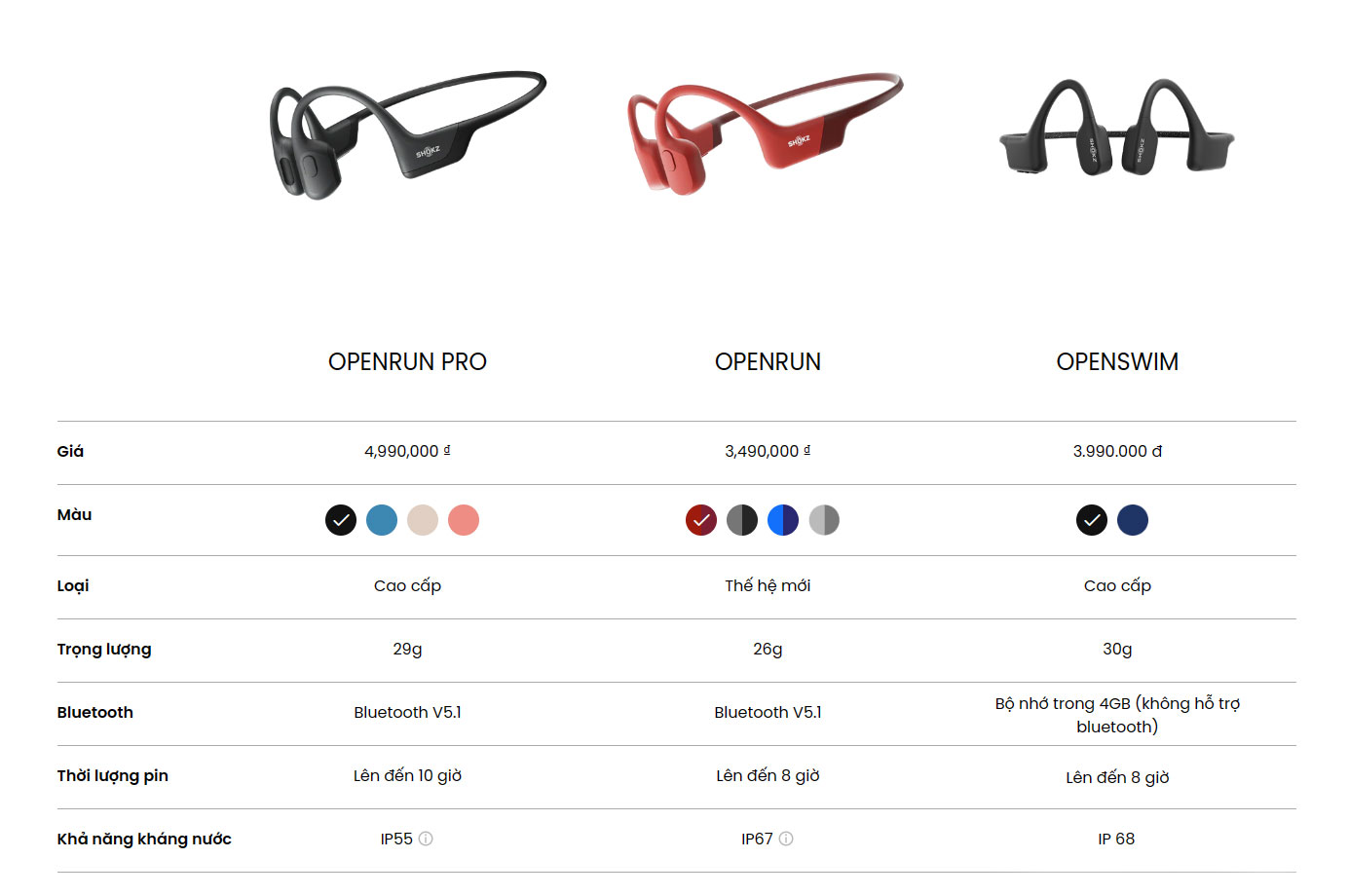 Tai nghe Open-Ear Shokz OpenRun Pro 12 tai nghe the thao shokz openrun pro 12 Tai nghe Open-Ear Shokz OpenRun Pro - YCB.vn