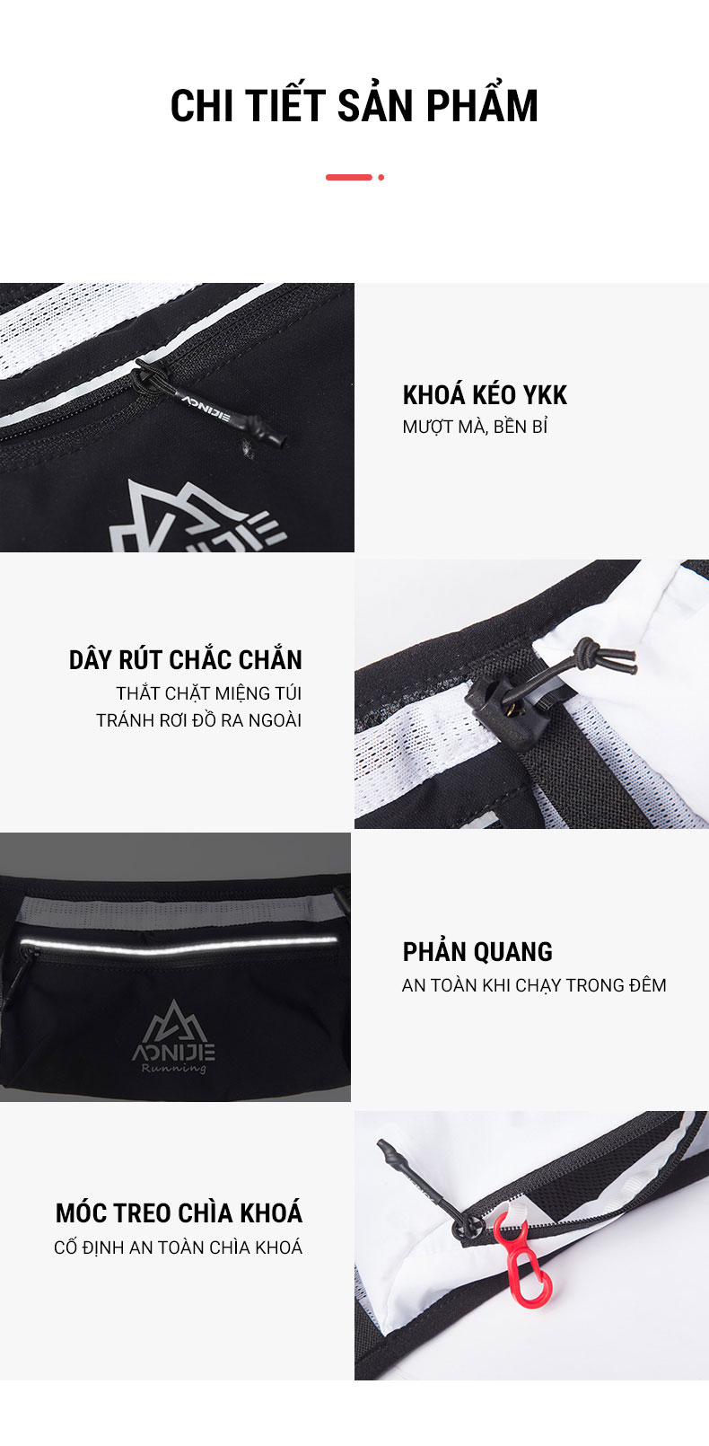 Túi Đeo Hông Thể Thao Aonijie Outdoor Running W8113 7 tui deo hong aonijie outdoor running w8113 14 Túi Đeo Hông Thể Thao Aonijie Outdoor Running W8113 - YCB.vn