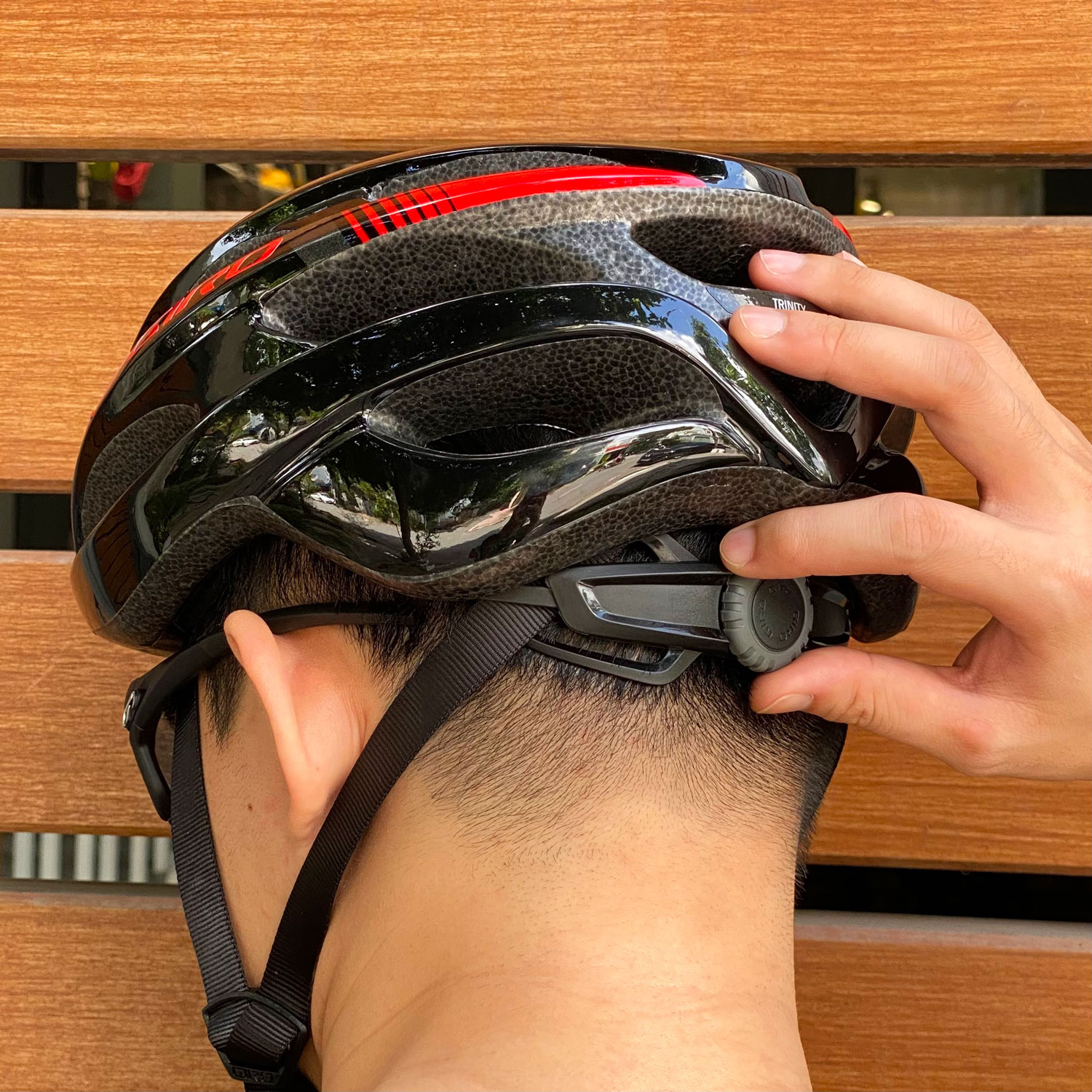 non bao hiem trinity asianfit black red2 3 Nón bảo hiểm xe đạp Giro Trinity AF - Black/Red - YCB.vn