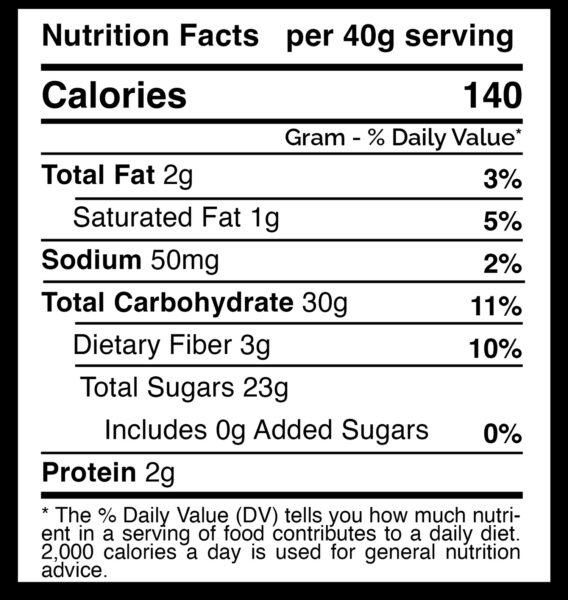 Lecka Mango Coconut Nutrition Facts EN 01 Thanh năng lượng Lecka Energy Bites - Xoài Dừa - YCB.vn