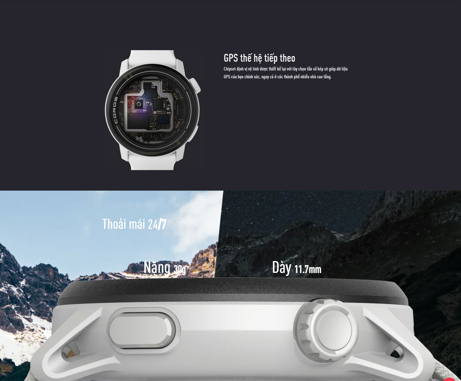 dong ho gps coros pace 3 9 Đồng hồ thể thao GPS Coros Pace 3 (Dây Silicone) - YCB.vn