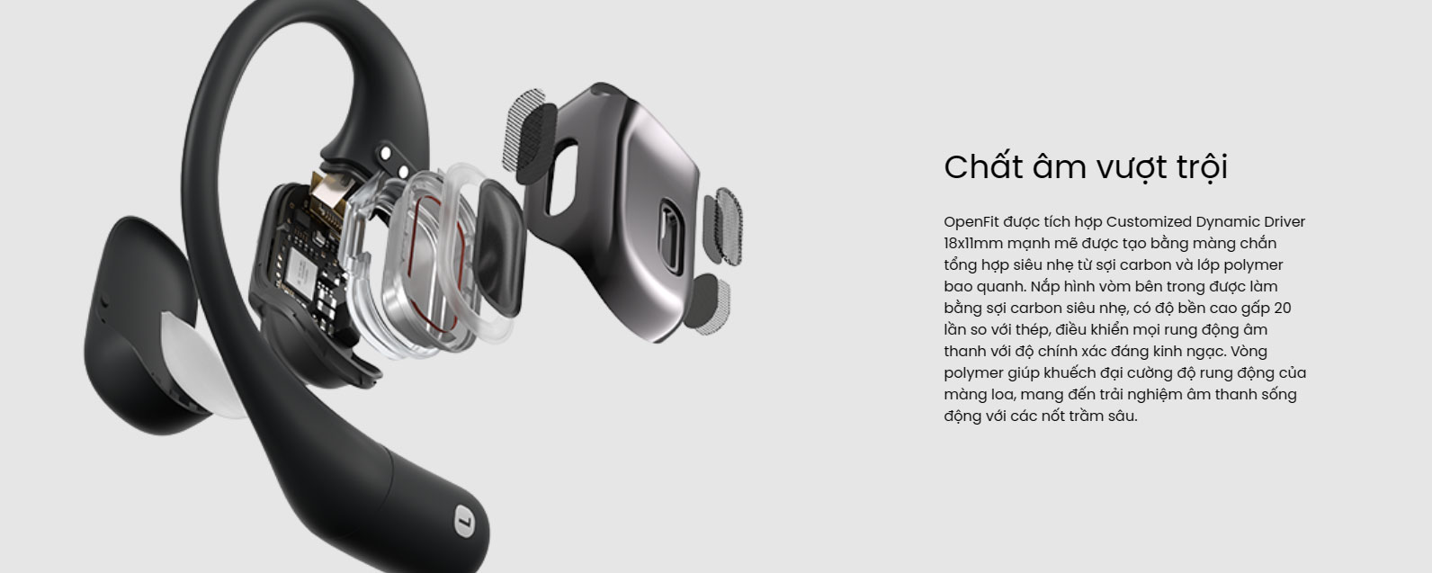 Tai nghe Open-Ear Shokz OpenFit 2 tai nghe shokz openfit 8 Tai nghe Open-Ear Shokz OpenFit - YCB.vn