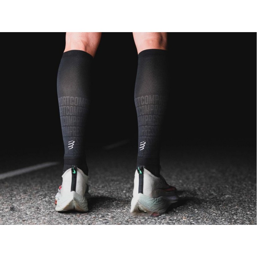 bo bap chan compressport oxygen black edition1 Bó Bắp Chân cao cấp COMPRESSPORT R2 Oxygen Calf Sleeves Black Edition 2023 - YCB.vn