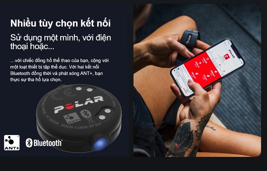 Dây đo nhịp tim Polar Verity Sense OHR 4 cam bien nhip tom quang hoc polar verity sense 18 Dây đo nhịp tim Polar Verity Sense OHR - YCB.vn