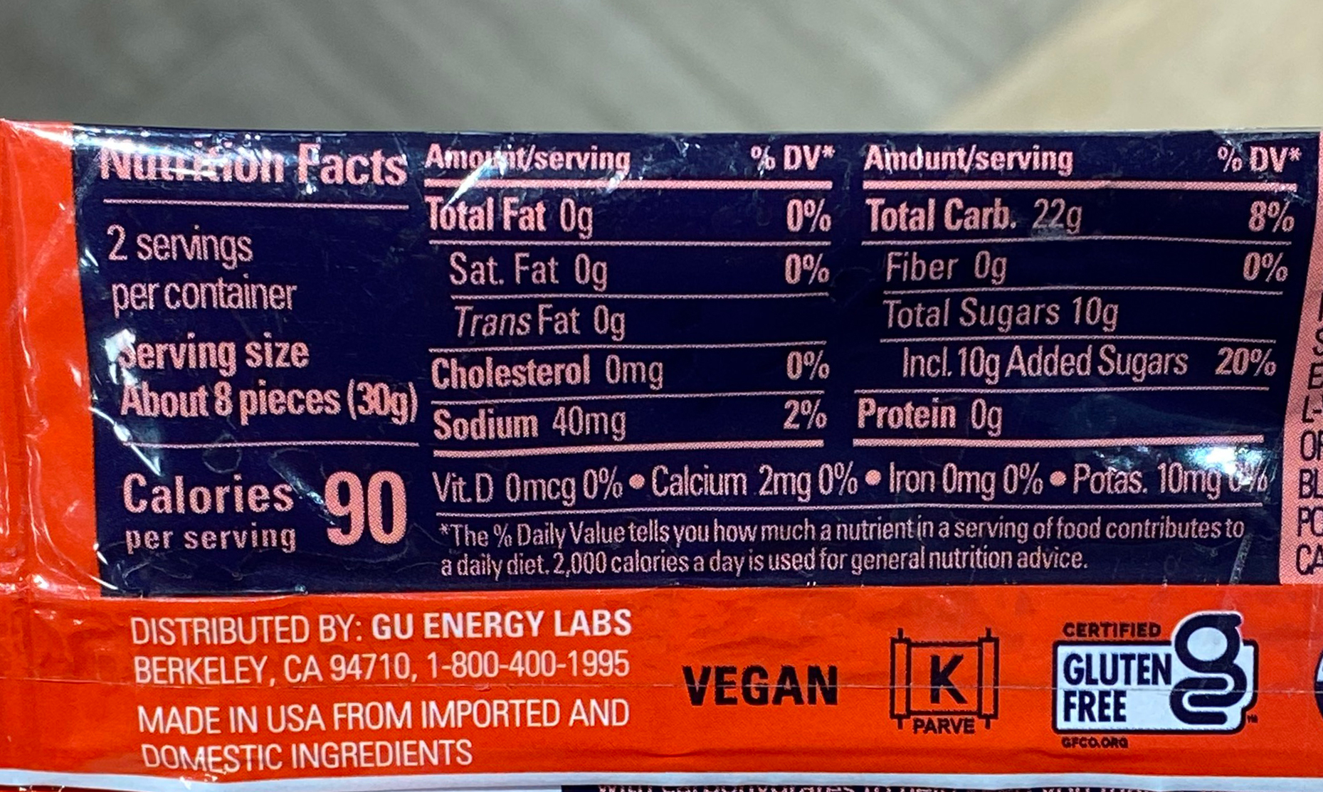 Kẹo dẻo bổ sung năng lượng GU Energy Chews 1 keo deo nang luong gu energy chews 90g 9 Kẹo dẻo bổ sung năng lượng GU Energy Chews - YCB.vn