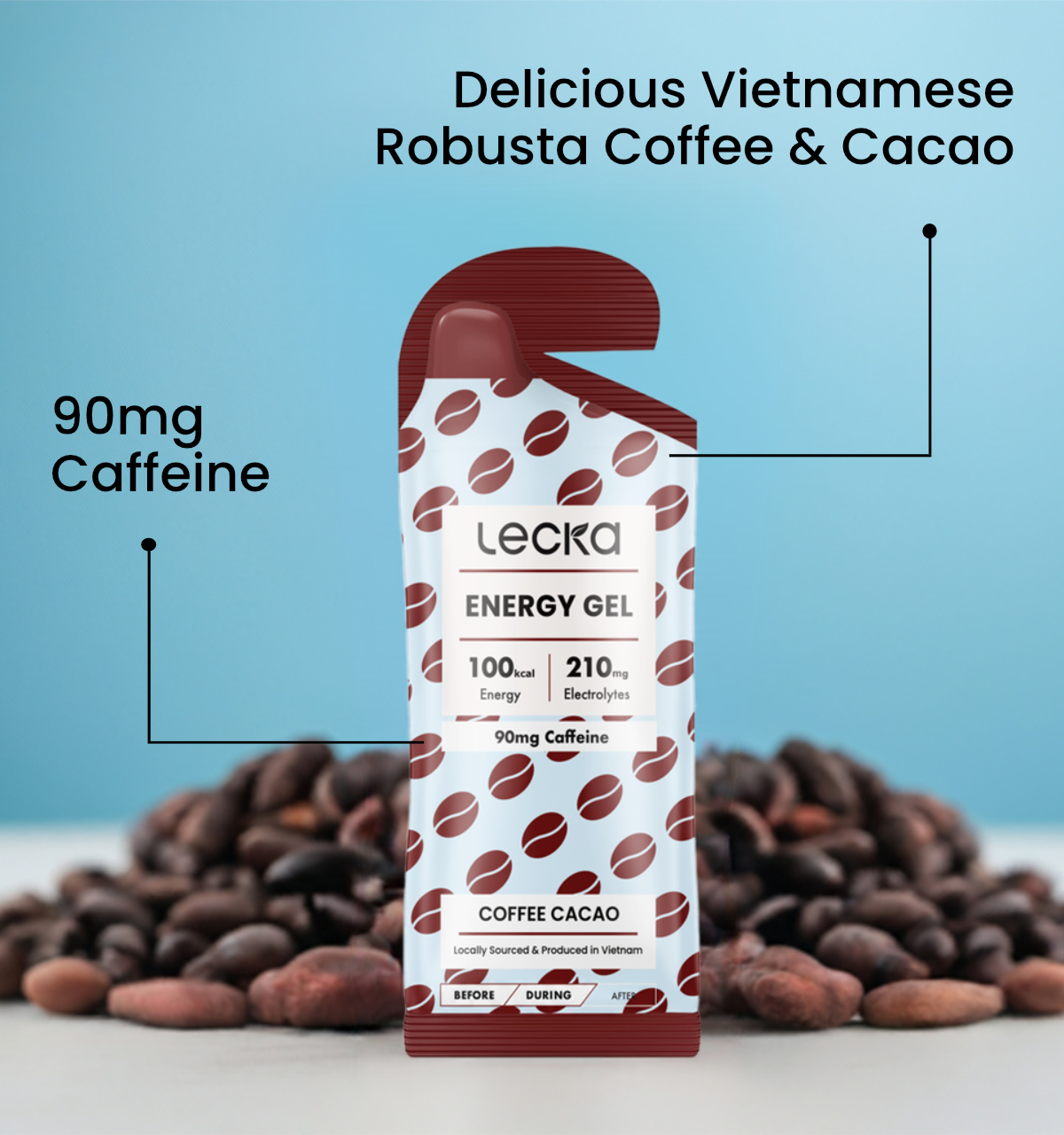 gel lecka ca phe cacao 4 Gel năng lượng Lecka Energy Gel - Cà phê Cacao - YCB.vn